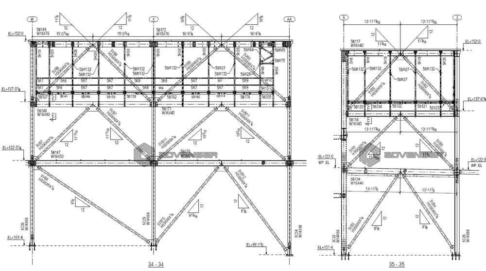 Structural steel shop drawings
