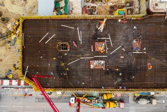 Yau Tong, Hong Kong 18 September 2020: Top view of construction site Yau Tong, Hong Kong 18 September 2020: Top view of construction site